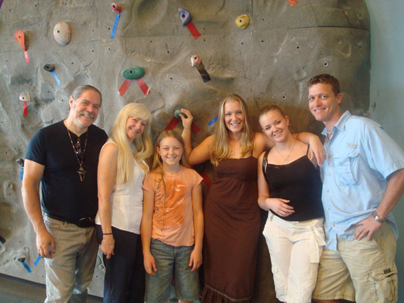 Family picture with all three girls (Tara, Tia, Kyra) and Tia's Fiance Eric